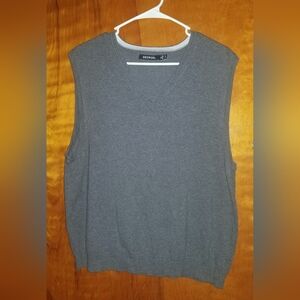 Men's George Sleeveless Grey V-Neck Sweater Vest Large (42-44)